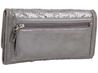 GUESS Sparkler Slim Clutch PEWTER NEW  