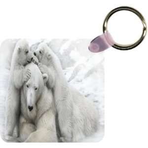  Polar Bears together Art Key Chain   Ideal Gift for all 