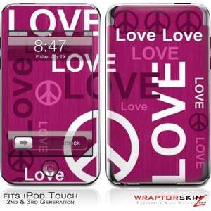 iPod Touch 2G & 3G Skin and Screen Protector Kit   Love and Peace Hot 