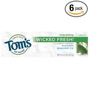 Toms of Maine Spearmint Ice Wicked Fresh Toothpaste, 5.2 Ounce Tubes 
