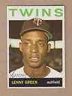 Lenny Green signed 1964 Topps card#386 Minnes​ota Twins