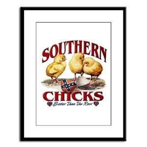  Large Framed Print Rebel Flag Southern Chicks Better Than 