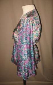 CALYPSO CHRISTIANE CELLE Silk Blouse w/Kimono Sleeves Purple/Pink 