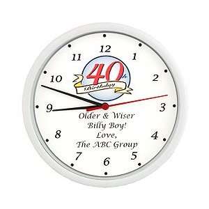  40th Birthday Idea Personalized 40th Birthday Clock 