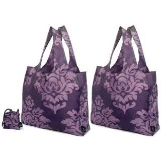 Green Bee 2pk Reusable Shopping Bags with Pouch (Purple)