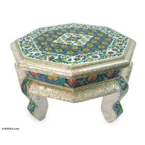  Meenakari stool, Daisy Mosaic