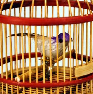 Singing Bird in Bamboo Cage Wind Up Music Box. New  