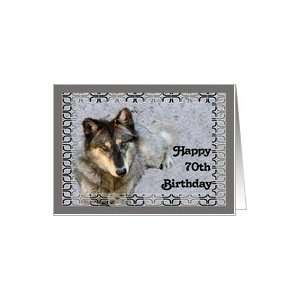    Birthday American Indian Wolf Card for 70th Card Toys & Games