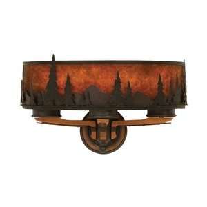   Aspen Wall Sconce (Treescape), Natural Iron Finish with Mica Shade