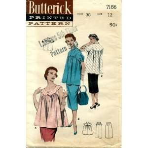  Butterick 7166 Sewing Pattern Misses Maternity Smock Skirt 