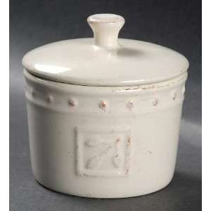   Sorrento Ivory Small Spice Jar with Lid, Fine China Dinnerware Home