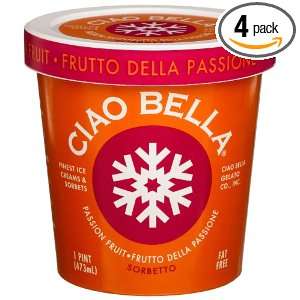Ciao Bella Passion Fruit Sorbetto, 16 Ounce Cups (Pack of 4)  