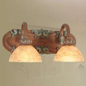   Bronze with Vintage Stone Accents Salerno 2 Light 120W Down Lighting