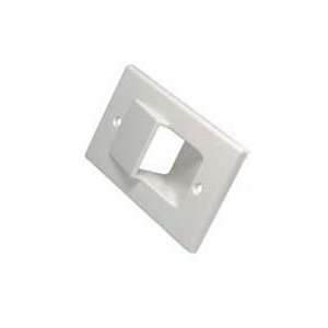  1 Gang Low Voltage Recessed Wall Plate   White 