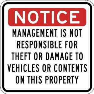   Damage To Vehicles Or Vehicle Contents On This Property Parking Lot