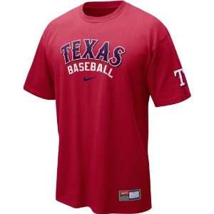  Texas Rangers MLB Practice T Shirt (Red) Sports 