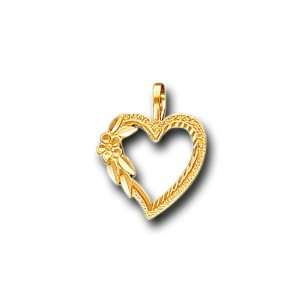   Solid Yellow Gold Small Heart Love Charm Pendant IceNGold Jewelry