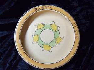 Roseville Juvenile Antique Vtg Baby Dish Plate Chicks 1  