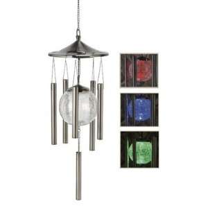  Sunergy Solar Powered Color Changing Glass Ball Wind Chime 