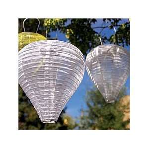  Outdoor Solar Teardrop Lantern   Pearl with White LED 