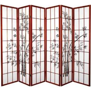  6 ft. Tall Lucky Bamboo Room Divider  Rosewood   6P