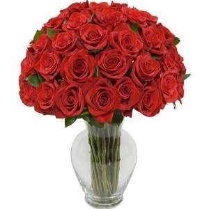 Three Dozen Long Stem Red Roses with Jordan Vase