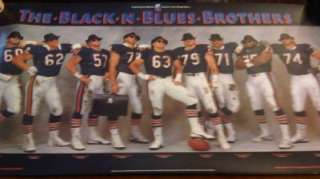 Chicago Bears NFL 1985 Black and Blues Brothers Team Poster 36x20 