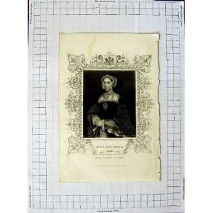    Antique Portrait C1790 C1890 Queen Jane Seymour