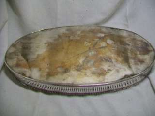SMALL SILVER PLATE GALLERY TRAY~GADROON EDGE  