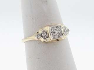   Cute Small Genuine Diamonds Solid 14k Gold Ring FREE Sizing  