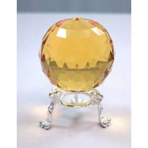 Decorative Display Yellow 2.3 Faceted Crystal Ball