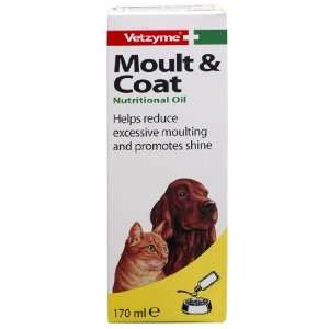   Vetzyme Moult & Coat Nutritional Oil 170ml Dog Cat Coat