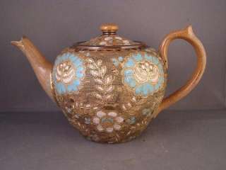 RARE DOULTON SLATERS PATENT FLORAL TEAPOT  