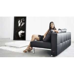 Black Leather Sly Deluxe Convertible Sofa and Bed Sly Deluxe 