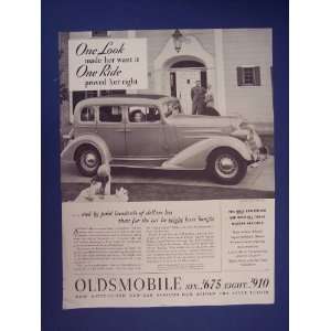  Oldmobile car 1934 ad. one look made her want it. 30s Print Ad 