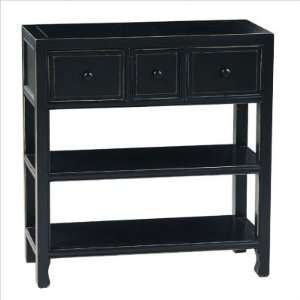   WB 5654B Ming Small Console Table in Distressed Black 