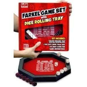  Farkel Game Set with Dice Rolling Tray Toys & Games