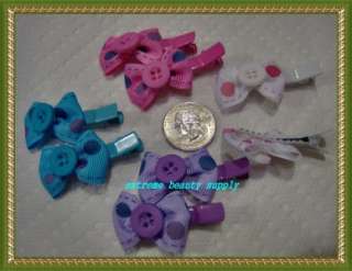 small girl hair clip pin bow Barrette TODDLER Dog 6  