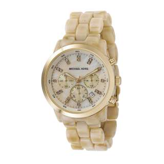   Michael Kors Womens Crystal Oversized Resin Chronograph Watch MK5217