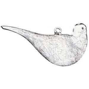   18 Clear Artisan Spun Glass Bird Christmas Ornament