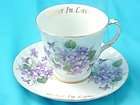 Sister In Law Tea Cup & Saucer, Wild Purple Violets, 