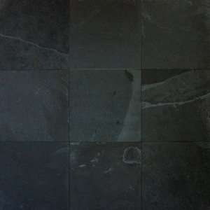  12 x 12 Cleft Slate Tile in Montauk Black