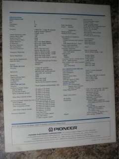 Pioneer QX 747 Quad Receiver Brochure 1974  