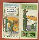   Jersey & Metro NYC Road Map   Sinclair Oil   Gas Pump & Globe Shown