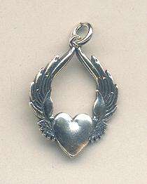   which sports wings Measures 3/4 wide by 1 long. Sterling Silver