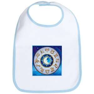  Baby Bib Sky Blue Zodiac Astrology Wheel 