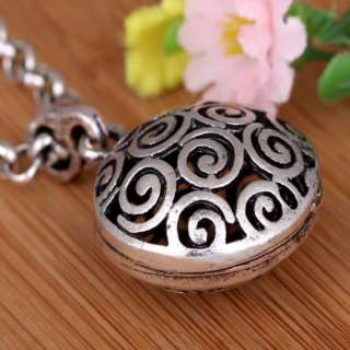 round VTG fashion Tibet silver locket picture necklace  