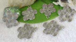 15pcs Tibetan silver spiral flower charms FC9156  