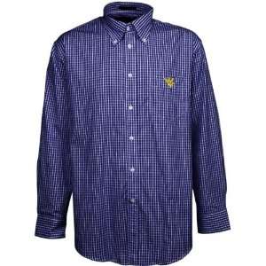   Mountaineers Navy Blue Gridiron Check Dress Shirt