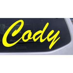  Cody Car Window Wall Laptop Decal Sticker    Yellow 8in X 